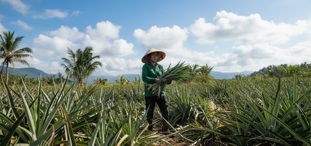 thu hoạc lá dứa 2